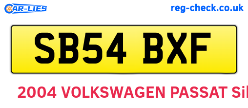 SB54BXF are the vehicle registration plates.