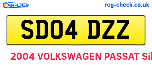 SD04DZZ are the vehicle registration plates.