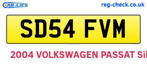 SD54FVM are the vehicle registration plates.