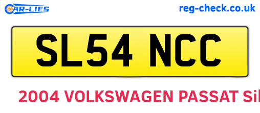 SL54NCC are the vehicle registration plates.