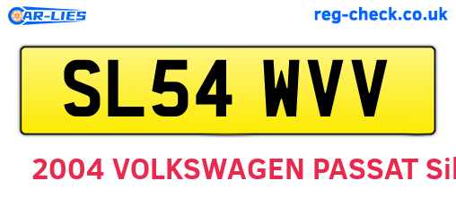 SL54WVV are the vehicle registration plates.