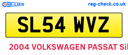 SL54WVZ are the vehicle registration plates.