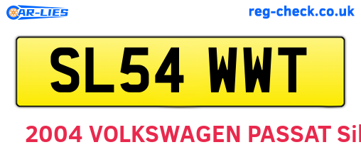 SL54WWT are the vehicle registration plates.