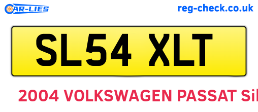 SL54XLT are the vehicle registration plates.