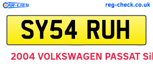 SY54RUH are the vehicle registration plates.