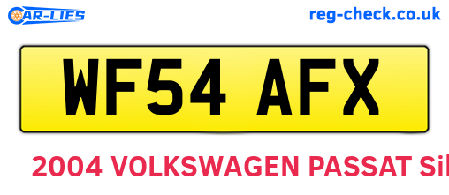 WF54AFX are the vehicle registration plates.