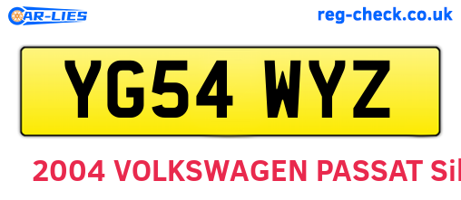 YG54WYZ are the vehicle registration plates.