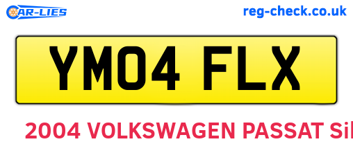 YM04FLX are the vehicle registration plates.