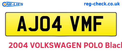 AJ04VMF are the vehicle registration plates.
