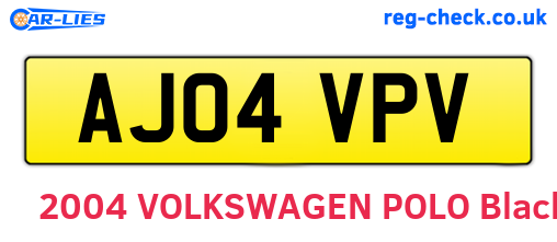AJ04VPV are the vehicle registration plates.