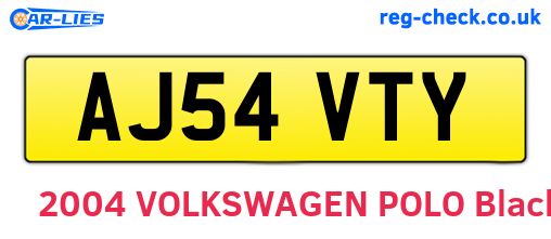 AJ54VTY are the vehicle registration plates.