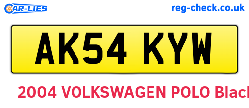 AK54KYW are the vehicle registration plates.