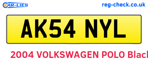 AK54NYL are the vehicle registration plates.