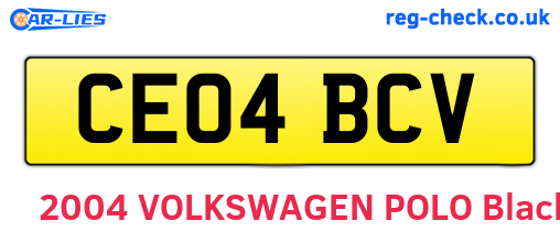 CE04BCV are the vehicle registration plates.