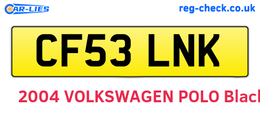 CF53LNK are the vehicle registration plates.