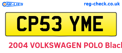 CP53YME are the vehicle registration plates.