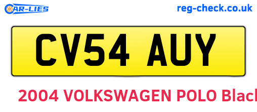 CV54AUY are the vehicle registration plates.
