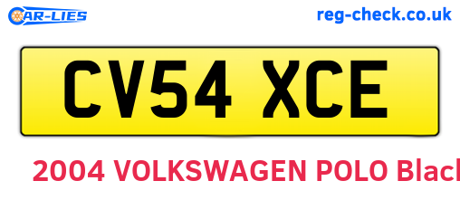 CV54XCE are the vehicle registration plates.