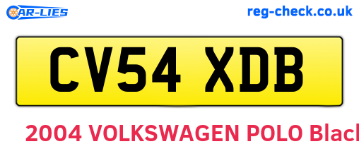 CV54XDB are the vehicle registration plates.