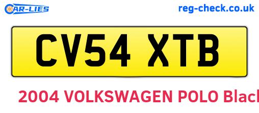 CV54XTB are the vehicle registration plates.