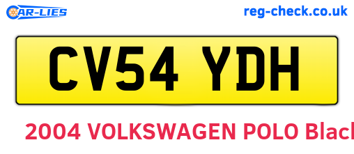 CV54YDH are the vehicle registration plates.