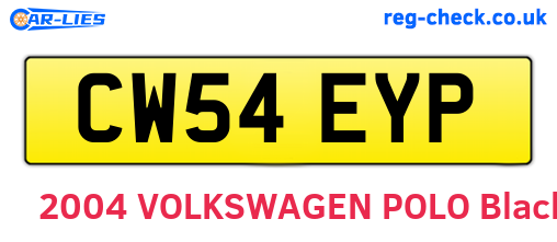 CW54EYP are the vehicle registration plates.