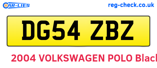 DG54ZBZ are the vehicle registration plates.