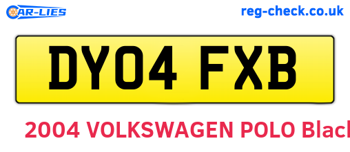 DY04FXB are the vehicle registration plates.