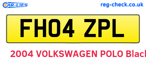 FH04ZPL are the vehicle registration plates.