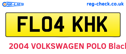 FL04KHK are the vehicle registration plates.