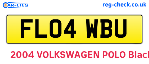 FL04WBU are the vehicle registration plates.