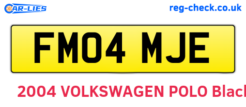 FM04MJE are the vehicle registration plates.