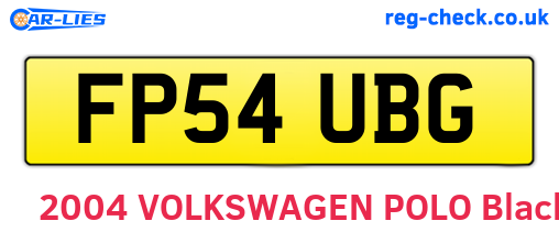 FP54UBG are the vehicle registration plates.