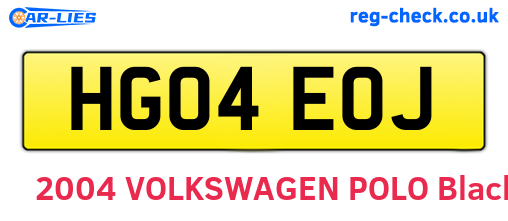 HG04EOJ are the vehicle registration plates.