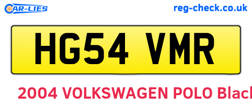 HG54VMR are the vehicle registration plates.