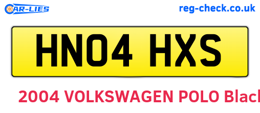HN04HXS are the vehicle registration plates.