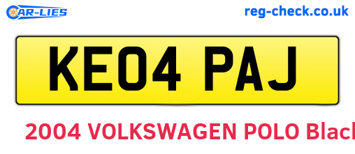 KE04PAJ are the vehicle registration plates.