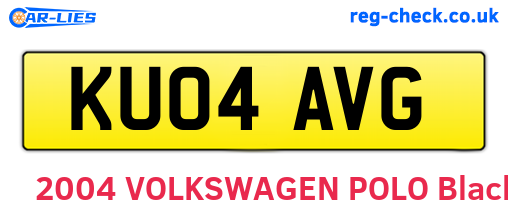 KU04AVG are the vehicle registration plates.