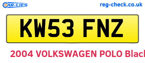 KW53FNZ are the vehicle registration plates.