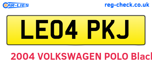 LE04PKJ are the vehicle registration plates.