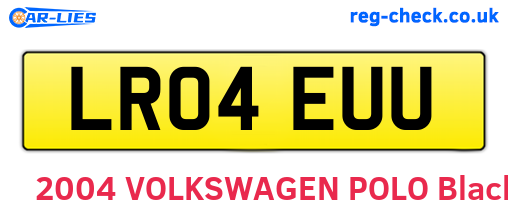 LR04EUU are the vehicle registration plates.