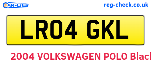 LR04GKL are the vehicle registration plates.