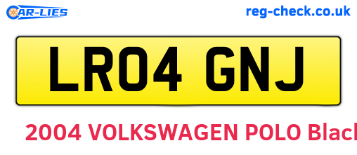 LR04GNJ are the vehicle registration plates.
