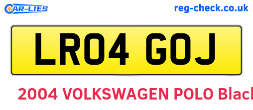 LR04GOJ are the vehicle registration plates.