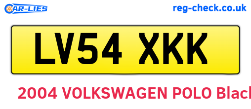 LV54XKK are the vehicle registration plates.