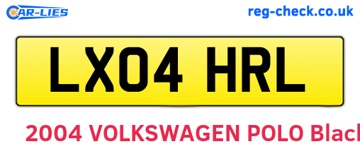 LX04HRL are the vehicle registration plates.
