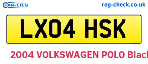 LX04HSK are the vehicle registration plates.