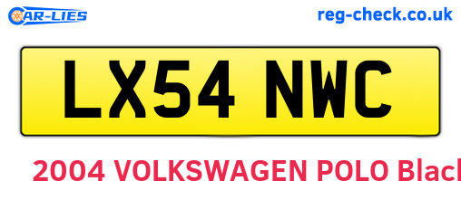 LX54NWC are the vehicle registration plates.