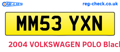 MM53YXN are the vehicle registration plates.