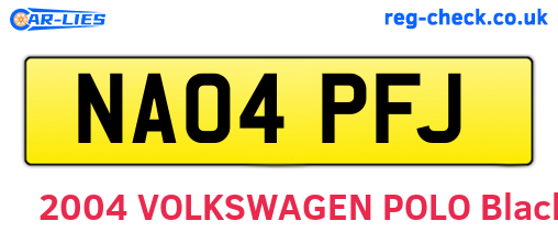 NA04PFJ are the vehicle registration plates.